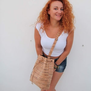 Cork Shoulder Bag-Bucket Bag-Eco Friendly-Crossbody Bag-Cork Bag-Vegan Bag-Cork Handbag-Carry All Bag-Shoulder Bag-Eco Bag-Christmas Gift