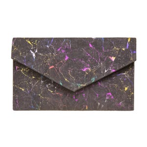 Bolso de mano arcoíris, bolso de mano negro, bolso de corcho tipo sobre, bolso ecológico, bolso vegano, bolso elegante, regalo para ella, regalo vegano, bolso de corcho, bolso de mano de corcho