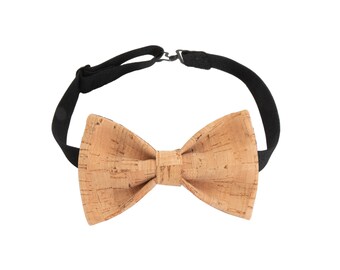 Beige Bow Tie-Cork Bow Tie-Vegan Bow Tie-Mens Accessories-Gift For Him-Wooden Bow Tie-Wedding Bow Tie-Groom Bow Tie-Groom Tie