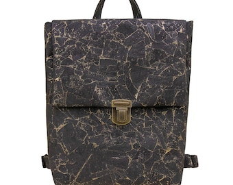 Black Backpack-Unisex Backpack-Cork Backpack-EcoFriendly Bag-City Backpack-Vegan Travel Bag-Cork Bag-College Bag-Women Rucksack-Hipster Bag