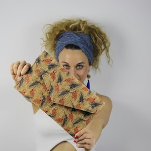 Flamingo Clutch-Bolsa sobre de corcho-Bolso ecológico-Bolso vegano-Bolso chic-Regalo para ella-Regalo vegano-Bolsa de corcho-Embrague de corcho-Bolso único-Bolso de corcho