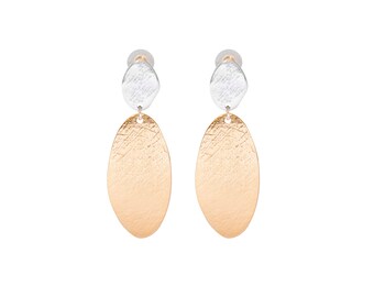 Dangle Earrings-Chic Earrings-Statement Earrings-Silver And Gold Earrings-Big Earrings-Oversized Earrings-Boho Look