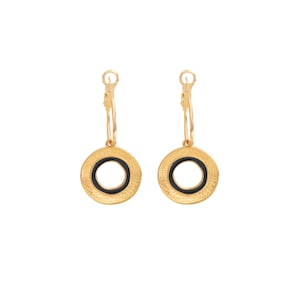 Gold Coin Hoops-Greek Earrings-Hoop Earrings-Disc Earrings-Dangle Earrings-Boho Earrings-Gold Earrings-Coin Jewelry-Ethnic Hoops-Queserabags