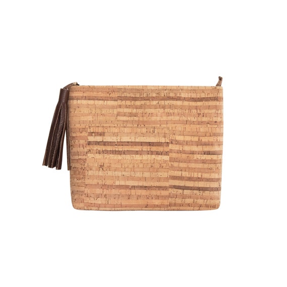 Natural Cork Women Clutch Bag Tassel Makeup Handbag Carrier Pouch Travel Purse Natural Cork Women Clutch Bag Tassel Makeup Handbag Carrier Pouch Travel Purse