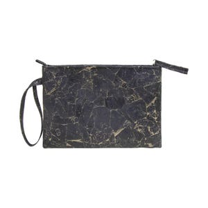 Bolso de mano de corcho negro, bolso de mano de corcho, bolso ecológico, regalo de Navidad, monedero de corcho, regalo de dama de honor, bolso de noche, bolso elegante, bolsa con cremallera