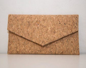 Cork Clutch-Eco Friendly Purse-Vegan bag-Handmade Bag-Gift for Her-Vegan Gift-Cork Bag-Cork Purse-Unique bag-Valentine's Gift-Envelope Bag