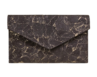 Black Clutch-Cork Clutch-Envelope Bag-EcoFriendly Purse-Vegan Bag-Chic Bag-Gift for Her-Vegan Gift-Cork Bag-Sustainable Bag-Cork Handbag