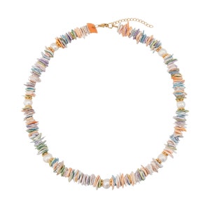Colours Necklace-Chunky Necklace-Shell Necklace-Bohemian Style-Pearl Jewelry-Shell Jewelry-Unique Jewelry-Boho Chic-Statement Necklace