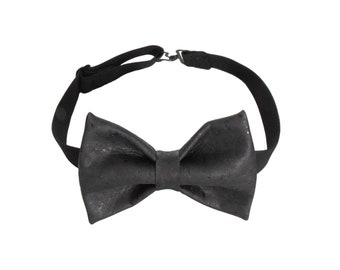 Black Bow Tie-Cork Bow Tie-Vegan Bow Tie-Mens Accessories-Gift For Him-Wooden Bow Tie-Wedding Bow Tie-Groom Bow Tie-Groom Accessories