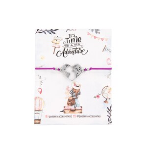 Bracelet de voyage-bracelet globe-bracelet compagnons de voyage-bracelet du monde-bracelet carte-bracelet coeur-2023 bracelet à breloques-cadeau du Nouvel An