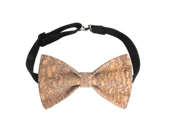 Woody Bow Tie-Cork Bow Tie-Vegan Bow Tie-Mens Accessories-Gift For Him-Wooden Bow Tie-Wedding Bow Tie-Groom Bow Tie-Groom Accessories