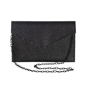 Cartera negra - Cartera de corcho - Bolso de mano negro - Monedero ecológico - Bolso vegano - Bolso hecho a mano - Regalo para ella - Regalo vegano - Bolso de corcho - Monedero de corcho - Bolso tipo sobre