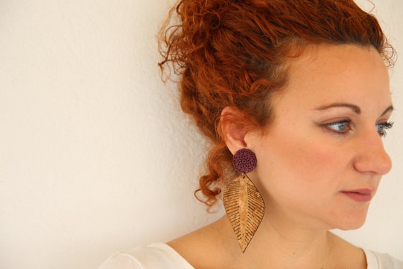 Feather Earrings-Cork Earrings-Unique Accessories-Boho Earrings-Long Summer Earrings-Boho Jewelry-Gift for Her-Large Earring-Cork Feather