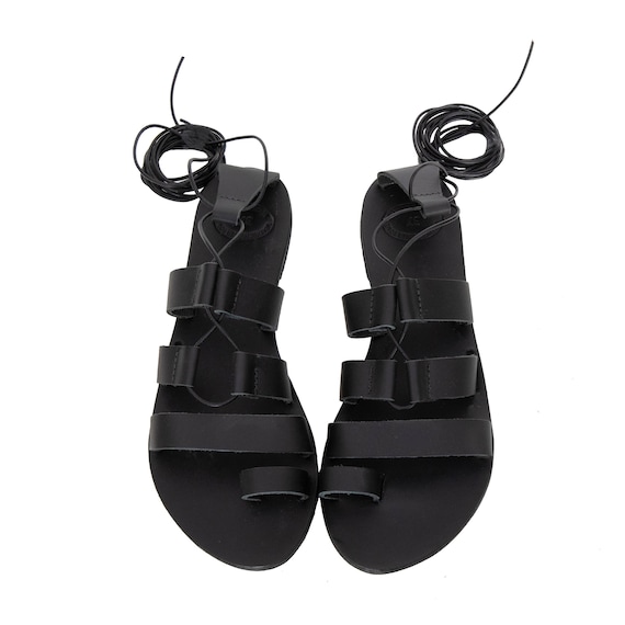 Ancient Greek Sandals-black Sandals-greek Sandal-leather Sandal