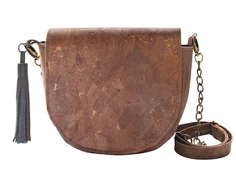 Brown Shoulder Bag-Crossbody Bag-Cork Purse-Cork Bag-Cork Handbag-Mocha Purse-Natural Cork-Her Gift-Unique Bag-Summer Bag-Boho Bag-Eco Bag