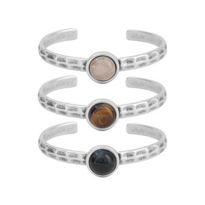 Stone Cuff-Stone Bracelet-Ethnic Bracelet-Semiprecious Stones-Hammered Cuff-Adjustable Cuff-Greek Bracelet-Everyday Bracelet-Fashion Cuff