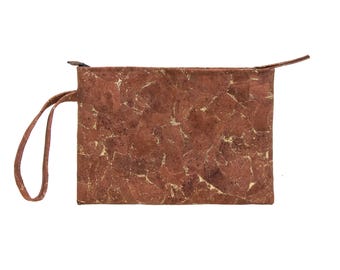 Cork Wristlet-Cork Handbag-Sustainable Handbag-Eco Friendly Bag-Christmas Gift-Cork Purse-Bridesmaid Gift-Evening Bag-Chic Bag-Zipper Pouch