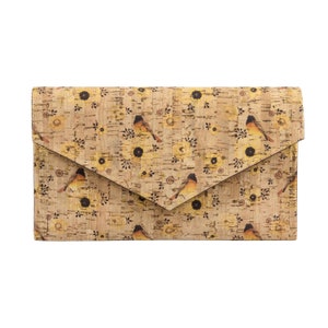 Bolso de sobre de corcho-Embrague de pájaro-Bolso ecológico-Bolso vegano-Bolso chic-Regalo para ella-Regalo vegano-Bolsa de corcho-Embrague de corcho-Bolso único-Bolso de corcho