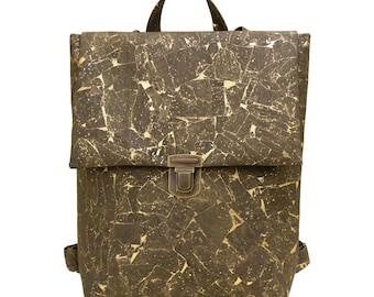 Green Backpack-Womens Backpack-Cork Backpack-EcoFriendly Bag-City Backpack-Vegan Travel Bag-Cork Bag-College Bag-Women Rucksack-Hipster Bag