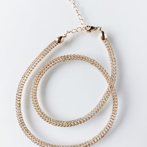 Gold-plated tube chain, knitted chain