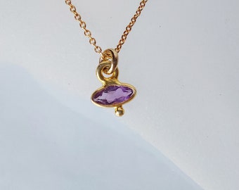 Goldfilled necklace with amethyst pendant