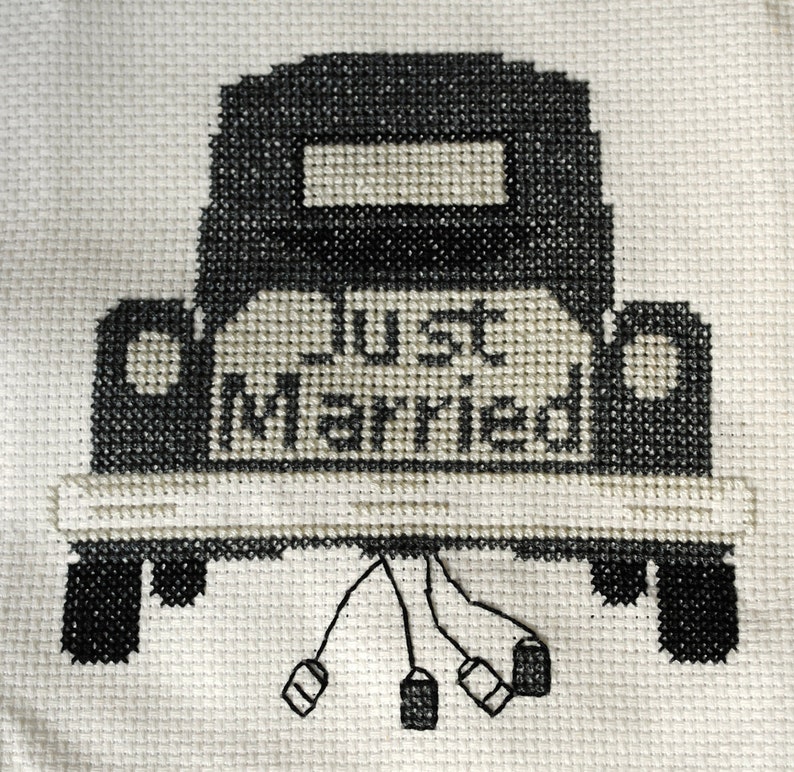 Just Married Crossstitch Pattern Etsy