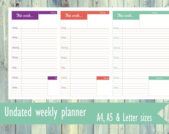 weekly planner printable weekly schedule printable planner