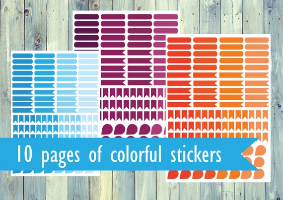 bundle of 10 printable sticker pages bright and pastel etsy
