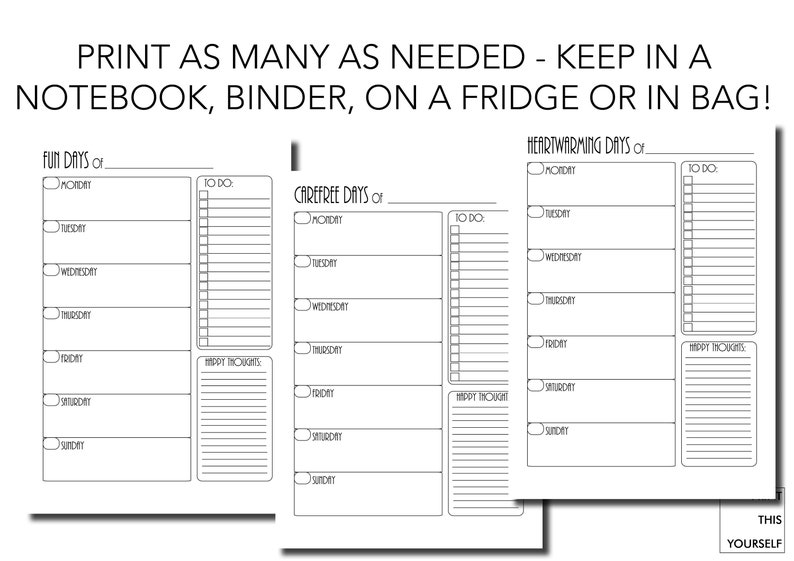 Positive mindset weekly planner. Printable weekly planner. Weekly positive mindset planner. Positive printable planner gift for her. image 10