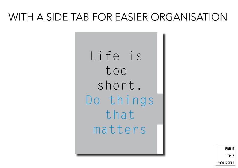 Printable Inspirational Filofax Dividers. Filofax Dividers With Quote ...