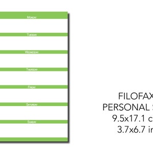 Printable Filofax Insert Week on a Page. Printable Filofax - Etsy