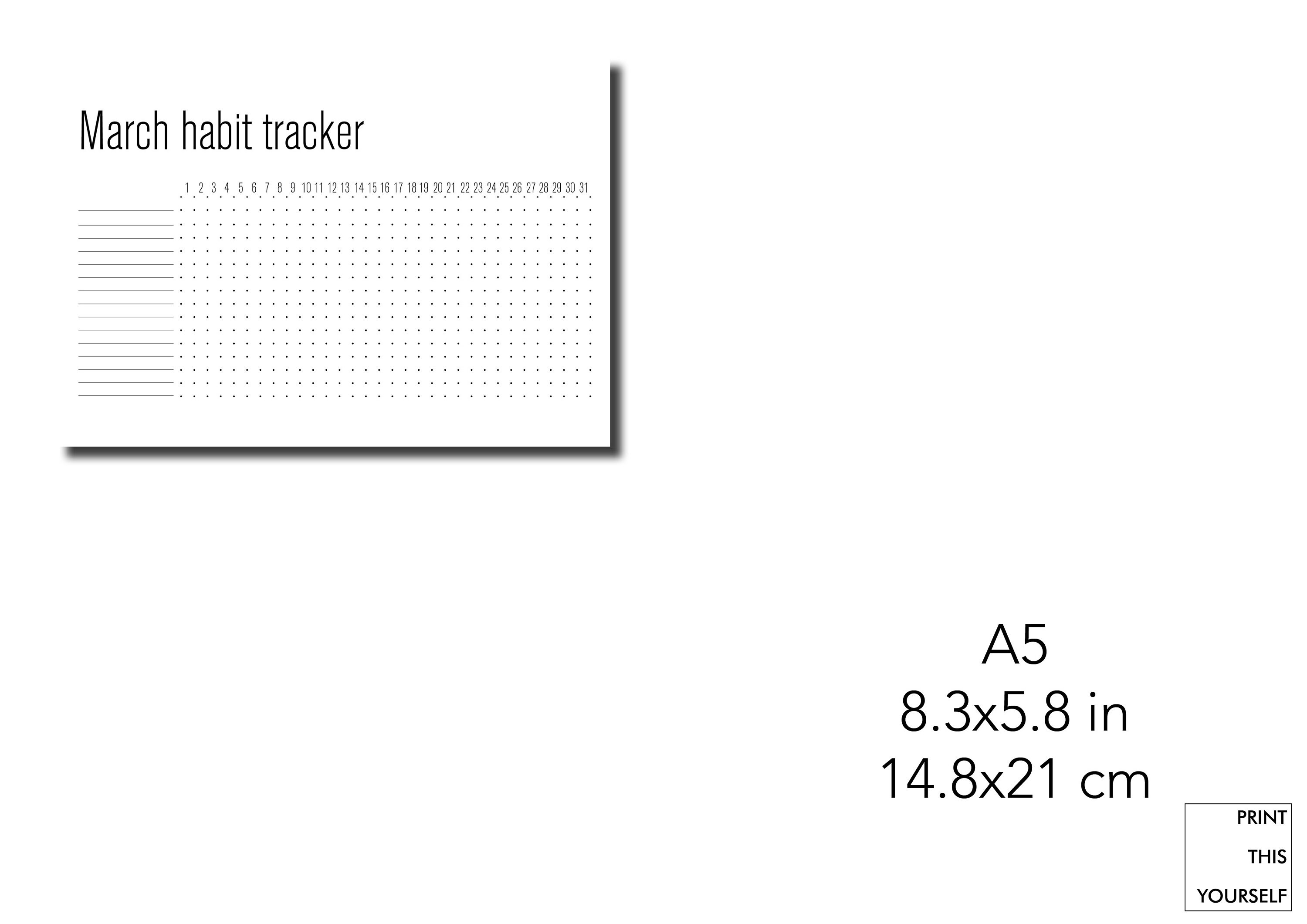 Printable Monthly Habit Tracker Pages. Habit Printable. - Etsy