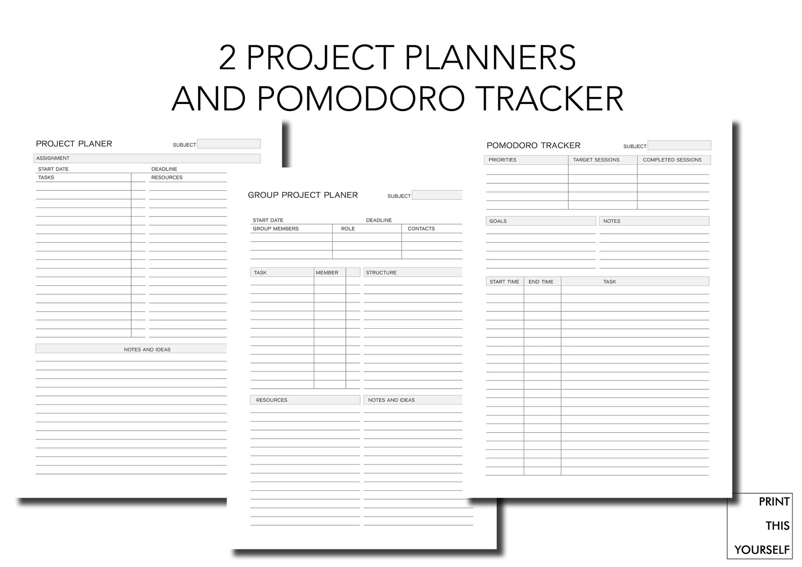 Printable Student Planner of 35 Pages. Printable Academic Etsy