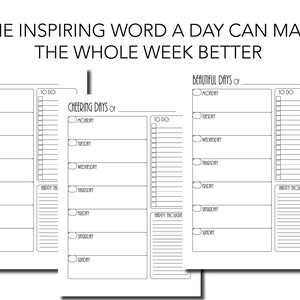 Positive mindset weekly planner. Printable weekly planner. Weekly positive mindset planner. Positive printable planner gift for her. image 2