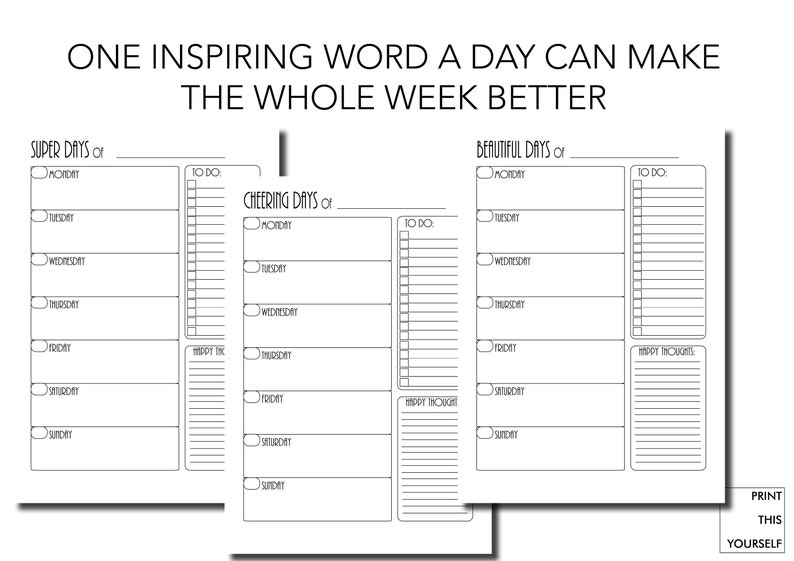 Positive mindset weekly planner. Printable weekly planner. Weekly positive mindset planner. Positive printable planner gift for her. image 2