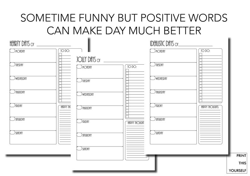 Positive mindset weekly planner. Printable weekly planner. Weekly positive mindset planner. Positive printable planner gift for her. image 3