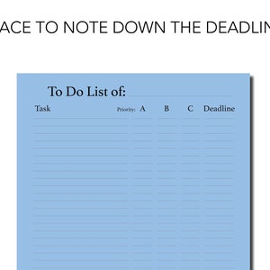 Printable To do list pages. Productivity planner. Printable productivity planner. Priority to do list page. To do list with deadlines. image 3