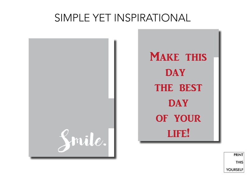 Printable Inspirational Filofax Dividers. Filofax Dividers With Quote ...