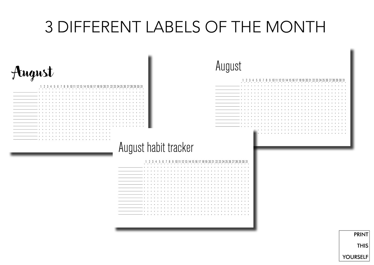 Printable Monthly Habit Tracker Pages. Habit Printable. - Etsy