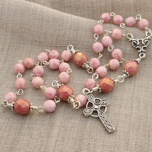 Anglican Rosary Beads - Celtic Cross Episcopal Rosary Prayer Beads - Anglican Prayer Beads - Christian Gift