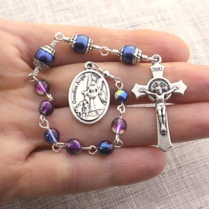 Chapelet ange gardien - chapelet ange gardien - médaille saint Michel archange - crucifix saint Benoît - carte de prière incluse