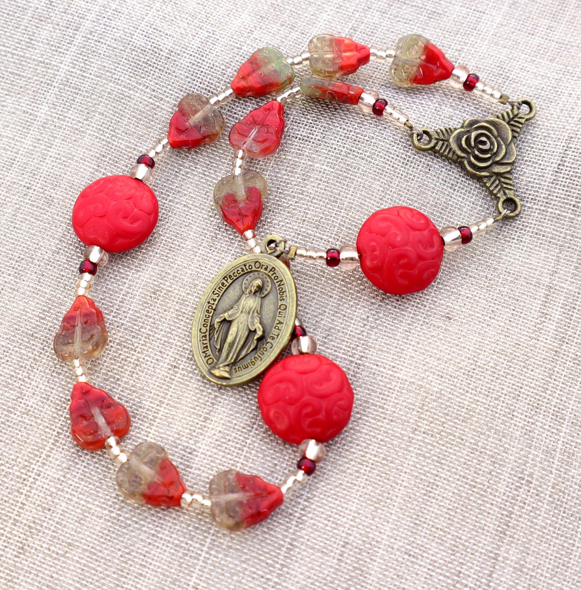 Little Crown of The Blessed Virgin Mary - Chaplet of The Immaculate Conception - Crown of Twelve Stars of Our Lady of Mercy with Prayer Card
