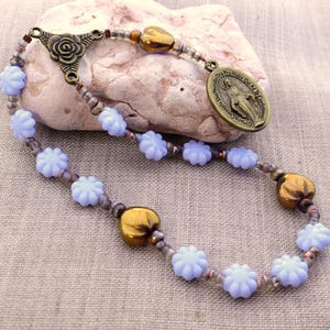 Blessed Virgin Mary Devotion Chaplet of Immaculate Concept with Our Lady of Grace Miraculous Medal, Little Crown of Virgin Mary, Prayer Card