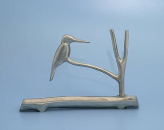 Kingfisher Menorah Hand Made in Israel by Shraga Landesman' Judaica, Hanukkah, Aluminium