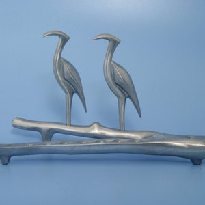 Herons Menorah Handmade by Shraga Landesman, Aluminium cast ,Hanukkah, Judaica