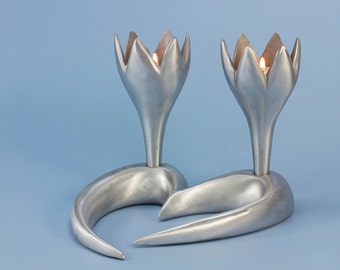 Candelabro, Candelabro, Candelabro de metal, Candelabro de plata, Regalo para ella, Candelabro, Regalo de boda, Regalo de San Valentín