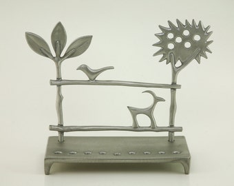 Trees Menorah by Shraga Landesman, Judaica, chanukah, hanukkah, Aluminum cast