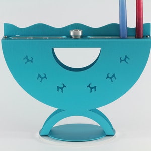 Ibex Hanukkah Menorah par Shraga Landesman, Judaica, Aluminium