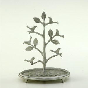 Tree of life with Birds Menorah Handmade by Shraga Landesman, Aluminium, Hanukkah