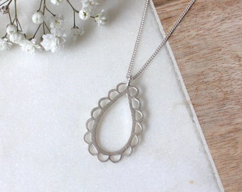 Scalloped Teardrop Pendant